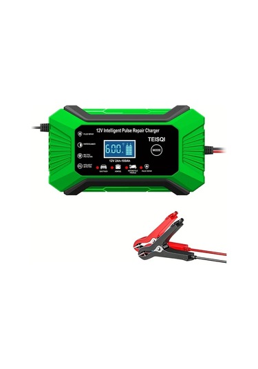 Boatshop1 Teısqı 12v 6a Tamamen Yeşil Akıllı Araç Akü Şarj Cihazı Lcd Ekranlı Otomatik Mod Değiştirme Avrupa Düzenlemeleri 110v 220v