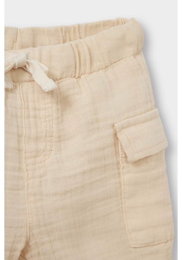 Defacto Erkek Bebek Beli Lastikli Müslin Şort F0367a525smer42 Ekru