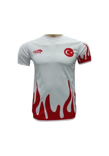 Pars Türkiye Milli Takım Tişörtü Milli Takım Forması Beyaz Beyaz - Kırmızı