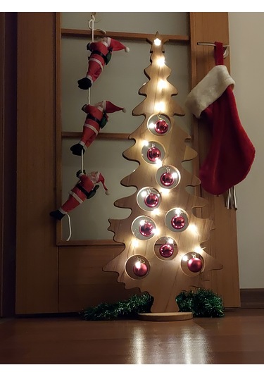 Dekoratif Lüks Natural Yeniyıl Ahşap Yılbaşı Noel Çam Ağacı ,fotoğraf Soy Ağacı 97 Cm Uzunluk 100 CM