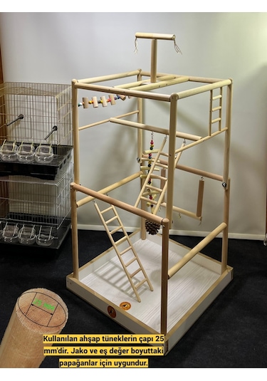 Paks Pet Büyük Boy Papağan Oyun Alanı 55 x 55 x 110 CM