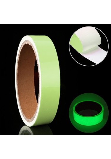 Sones Işıklı Bant Yeşil Karanlıkta Parlayan Duvar Stickerı Işıklı Fotolüminesan Bant Sahne Ev Dekorasyonu, Boyut: 1cm X 10m Yeşil Işık