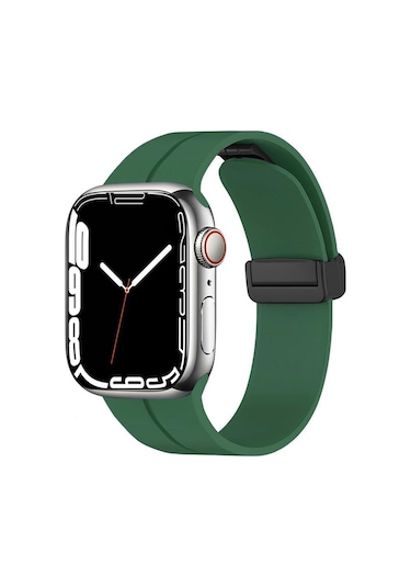 Apple Uyumlu  Watch 42 MM Manyetik Klipsli Silikon Lüx Kordon