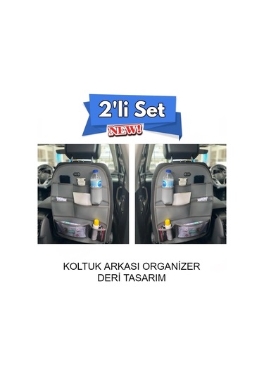 Alfa Romeo 164 Deri Koltuk Arkası Organizer Koruyucu Gri 2 Adet Fs