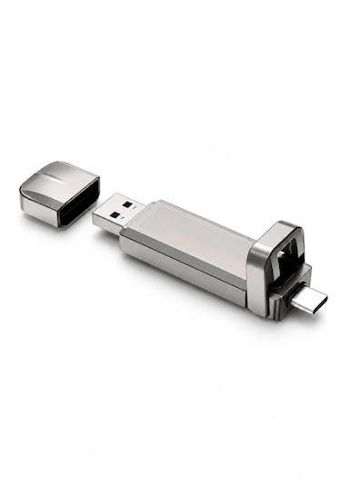 256 Gb Katı Hal Usb Bellek Usb 3.2 + Type-c Çift Girişli Taşınabilir Flash Bellek Telefonda Bilgisayara Aktarma Yüksek Hızlı Dayanıklı Ve Çok Korumalı Ssd Korumalı Darbeye Dayanıklı Anti Manyetik Gri