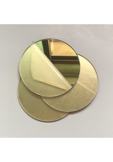 Altın Kalp Yapıştırıcı Akrilik Dekoratif Lens Levha Duvar Aynası Çıkartması Diğer