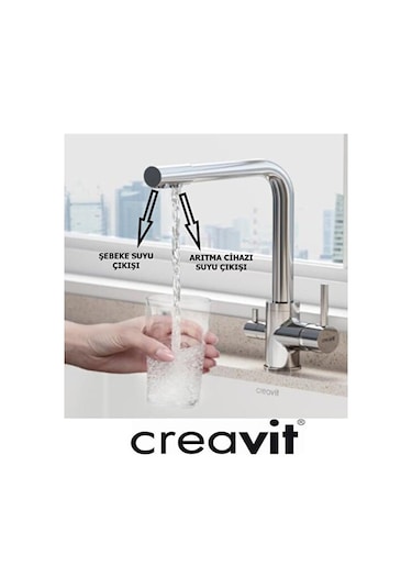 Creavit DW8700 Su Arıtma Çıkışlı Mutfak Eviye Batarya Armatürü