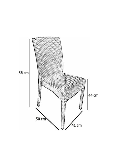 6 Adet Kolsuz Rattan Sandalye Antrasit Antrasit