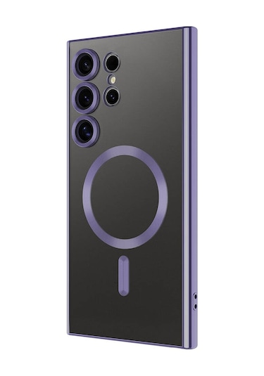 Kilifone - Samsung Uyumlu Galaxy S24 Ultra - Kılıf Kamera Korumalı Kablosuz Şarj Destekli Demre Kapak - Derin Mor