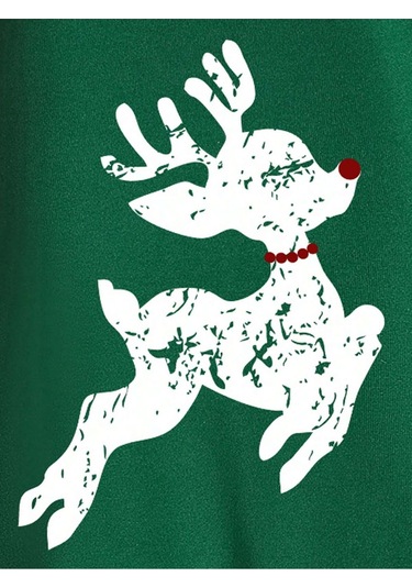 Unisex Kadın/erkek Harajuka Sokakt Yazılı Grafik Sweat Yeşil-17095 Yeşil