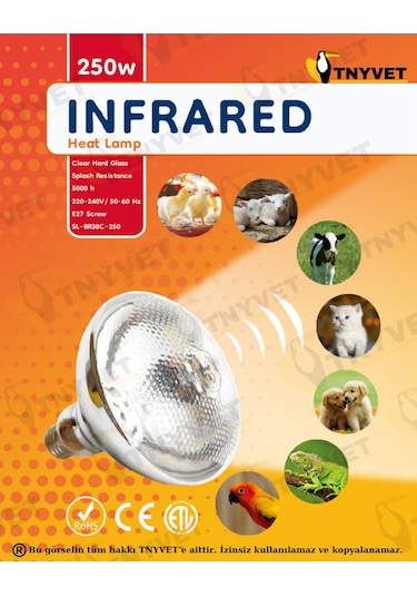 Tnyvet İnfrared Isıtıc Lamba 250 Watt Beyaz
