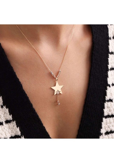 Sembol Gold Altın Yıldız Kolye T12760