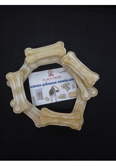 Albatros Beyaz Pres Köpek Çiğneme Kemiği 12 CM 10'lu