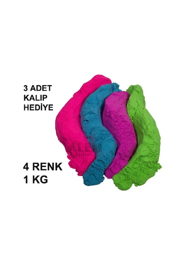 Heroes Kinetik Kum 4 Renk 1 KG Oyun Kumu Kalıp