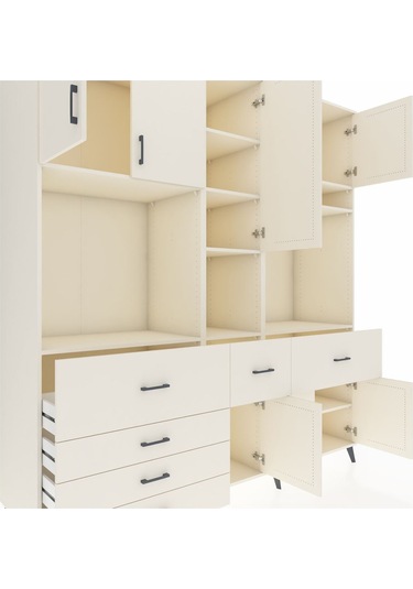 Kronos Dolap 10 Raflı 6 Çekmeceli 8 Kapaklı 220x59x243 Aytaşı-aytaşı/aytaşı Aytası/aytası