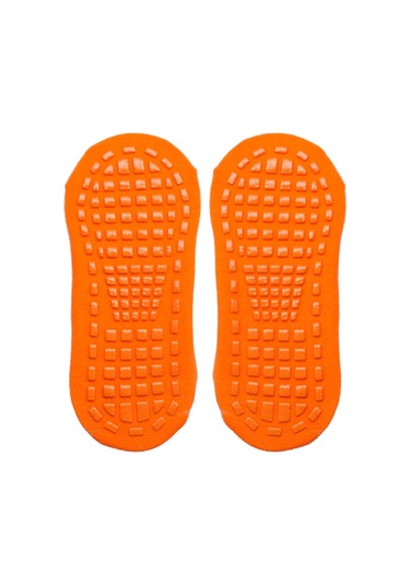 Turuncu Yetişkin Spor Nefes Alabilir Zemin Çorap Skid Trambolin Anti Pamuk