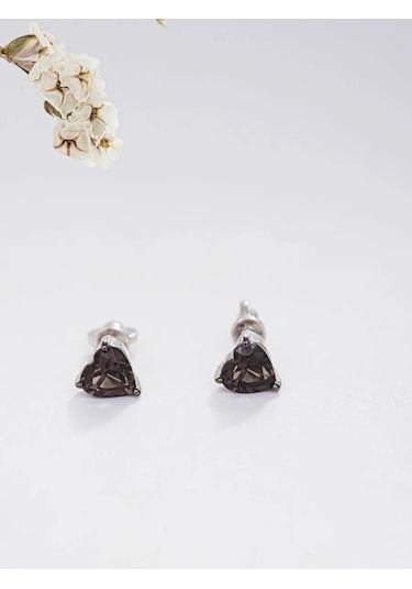 Uvelirnye Tradicii 925 Ayar Gümüş Duman Topaz Kalp Küpeler 222850605 Diğer