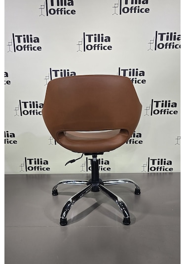 Monaco Çalışma Kesim Kuaför Koltuğu Yonca Sabit Krom Ayak Kahverengi