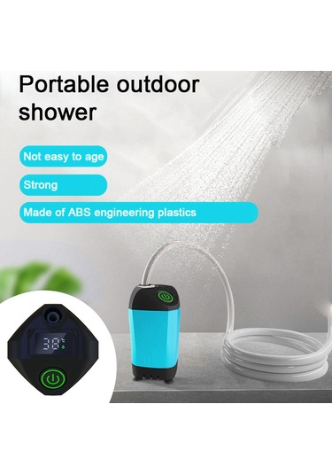 Açık Kamp Duş Taşınabilir Elektrikli Duş Pompası Ipx7 Y25738-1 Mavi Mavi