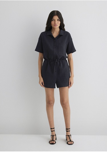 Mavi - Siyah Tulum 1011058-900 Siyah