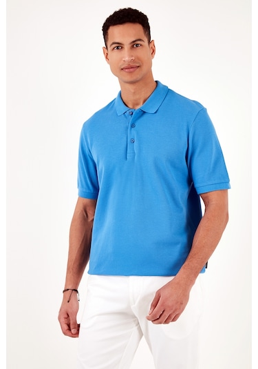 Buratti Pamuklu Regular Fit Düğmeli Erkek Polo Yaka T Shirt 5902127 Koyu Mavi