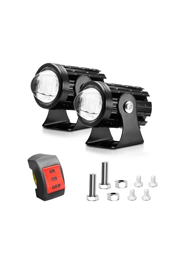 Suofeng Motorsiklet Iki Renkli Isiklar 6000k/3000k 60w 6000lm, Kolay Kurulum, Ip67 Su Geçirmez, Arac Icin Yardimci Spot Işık Seti 2 Adet Mavi