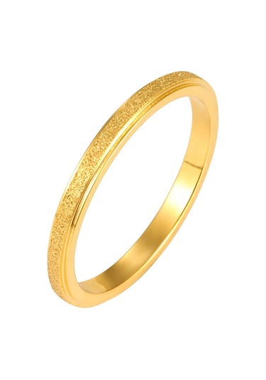 Sones Three Lifetimes Titanyum Çelik Çift Yüzükler Çok İnce Buzlu Yüzük, Boyut: Abd Boyutu 4 Altın