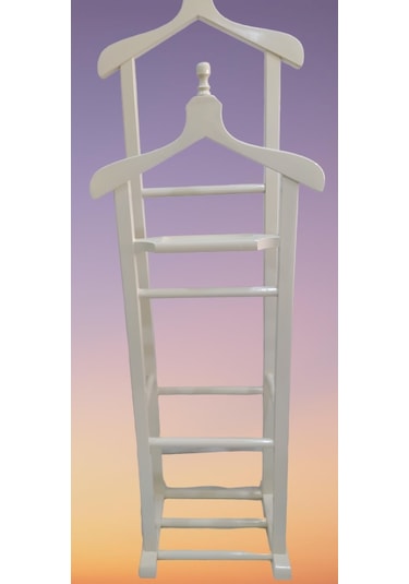 Dilsiz Uşak Çift Tepe Model Parlak Beyaz Lake Boya Askılık Kayın Beyaz