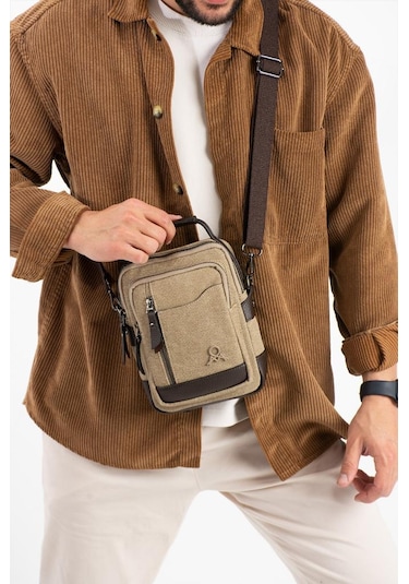 Kanvas Kumaş Erkek Postacı Çanta Omuz Çantası 20 12 Cm Çapraz Askılı Omuz Çantası Mega Çanta Siyah