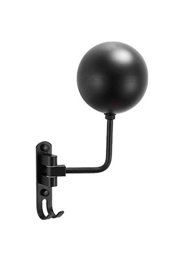 Ranyeek Duvar Tipi Çift Kanca Motosiklet Kask Tutucu - 180 Döner, Katlanabilir, Alüminyum Malzeme, Helmet Ve Giysi Saklama, Garaj/ofis Uygun Siyah