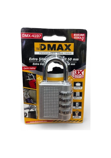 Ekstra Güçlü 50mm Asma Kilit Dmx4197 Gümüş Renk