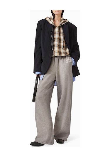 Acne Studios Sweatpants - Pamuklu Polar - Organik Pamuk - Rahat Kesim - Yan Cepler İle Gri