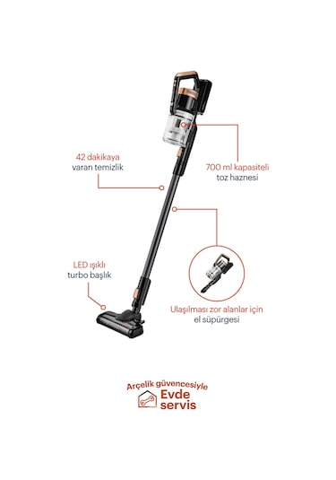 Grundig VCP 3930 25.2 V Kablosuz Dikey Şarjlı Süpürge