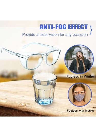 Trendooze Güvenlik Gözlükleri Kadın-erkek Saftey Anti-sis Şeffaf Mavi