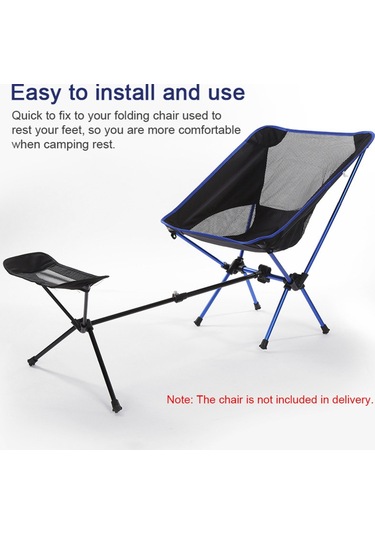 Suofeng Ayak Dayanağı Rahat Eğlence Geri Çekilebilir Ayak Dayanağı Alüminyum Alaşımlı Balıkçı Sandalyesi Ayak Dayanağı Siyah Siyah