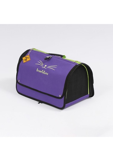 Brave Paws Perdeli Flybag Plastik Yırtılmaz Fileli Çanta Mor
