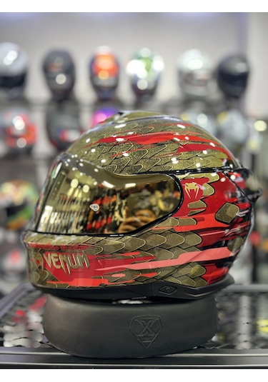 Shark Skwal İ3 Venum Ledli Kapalı Kask +1 Gold Vizör Sarı