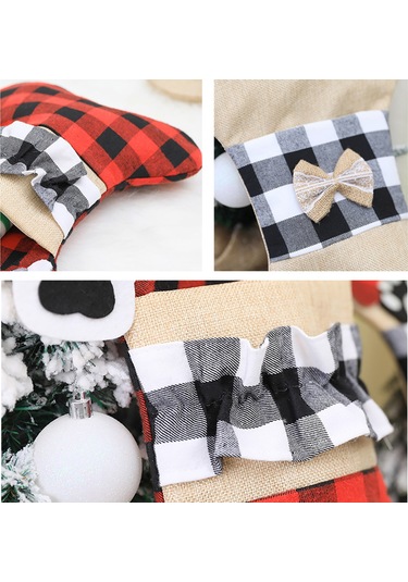 Qingmipy Noel Evcil Hayvan Çorabı - Kedi Köpek İçin Yeniden Kullanılabilir Hediye Çantası