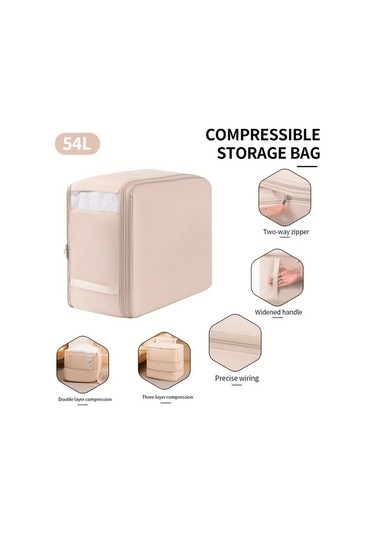 Chuangyinshop Çift Katman Gri Kendinden Sıkıştırmalı Ayaklı Katlanır Saklama Çantası Gri