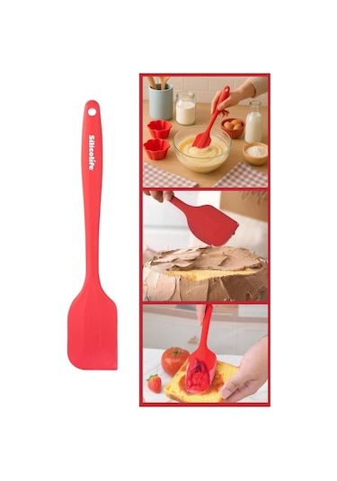 2 Li Pasta Spatula Seti, Silikon Yanmaz Yapışmaz Spatula Ve Çikolata Krema Reçel Sıvama Bıçağı Seti Renkli