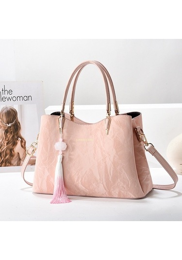 Pazly Yeni Moda Beyaz Büyük Kapasiteli Açık Bej Elçantası Açık Bej