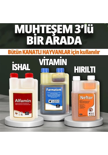 3lü Set Farmatom Vitamin-Neftor Hırıltı-Alfamin İshal