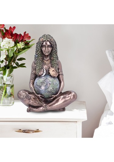 Singree Gaia Tanrıçesi Betimsel Heykel, Reçine Materyal, 3d Relief, Antik Yunan Mitolojisi, Ev Dekorasyonu Süsü Kahverengi