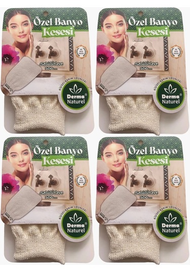 Derma Naturel Özel Banyo Kesesi Ms-07 4 Lü Set