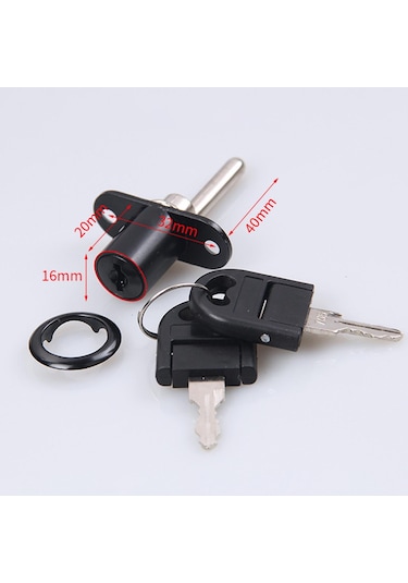 Homyl Kabine İtme Piston Kilidi Sürgülü Kapı 16mm-siyah