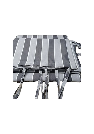 Ceylan Home Balkon Perdesi Brandası Bağcıklı Ölçü Seçenekli Gri Çizgili Gri