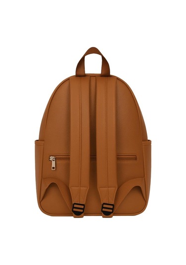 Yuga Suni Deri Dört Gözlü Sırt Çantası Taba Taba