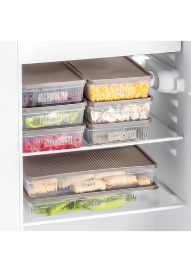 Porsima 5311 12li Buzdolabı Ve Difriz Düzenleyici Saklama Kabı Seti - Bpa İçermez, Mikrodalga Uyumlu, Kapaklı, Gıda Saklama Kabı, Kapicino, 2 Lt Cappuccino