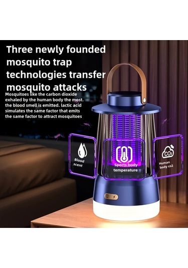 3'ü 1 Arada Çok Fonksiyonlu Sivrisinek Taşınabilir 3 Ü 1 Arada Çok Amaçlı Sivrisinek Öldürücü Lamba, Asılabilir Veya Düz Serilebilir, Elektrik Çarpması Korumalı Ve Temizlik Fırçası İle Kolay Temizlenir, İki Renkli Ortam Aydınlatma Fonksiyonu