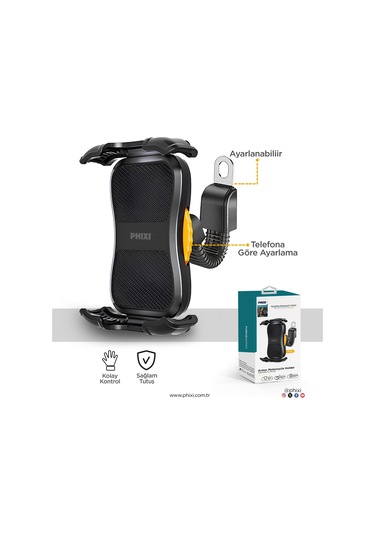 Phixi Force Mt10 Dikiz Ayna Baglantili Otomatik Motosiklet Ve Bisiklet Telefon Tutucu